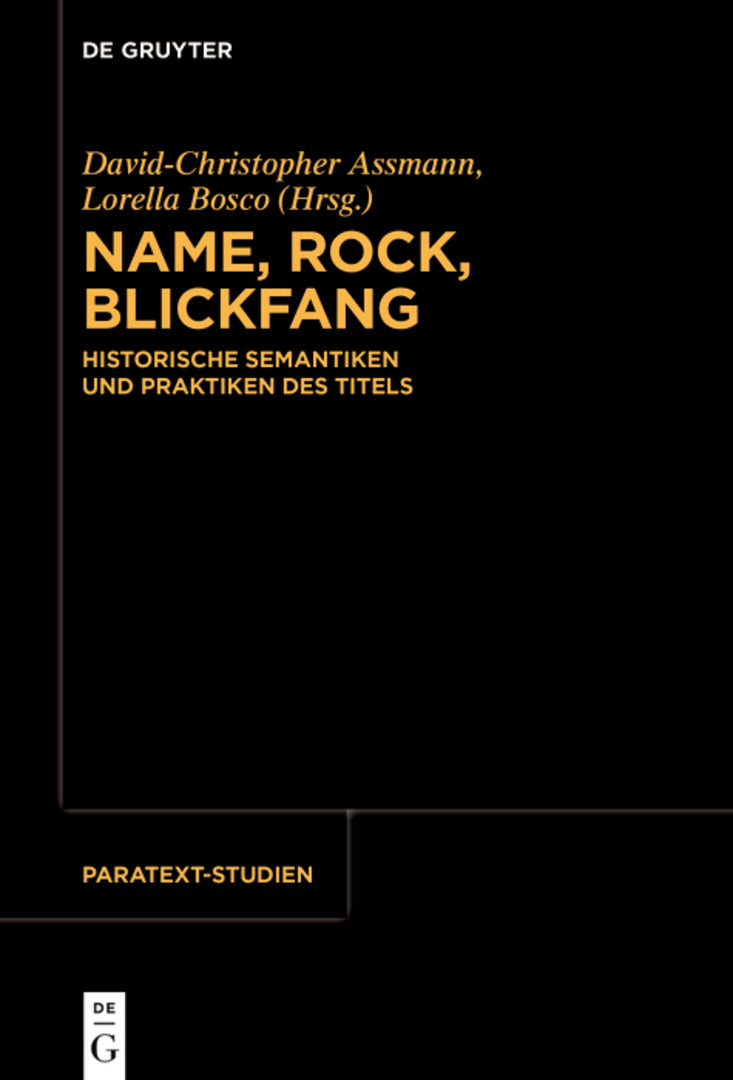 Cover image for Name, Rock, Blickfang ISBN 9783111708935