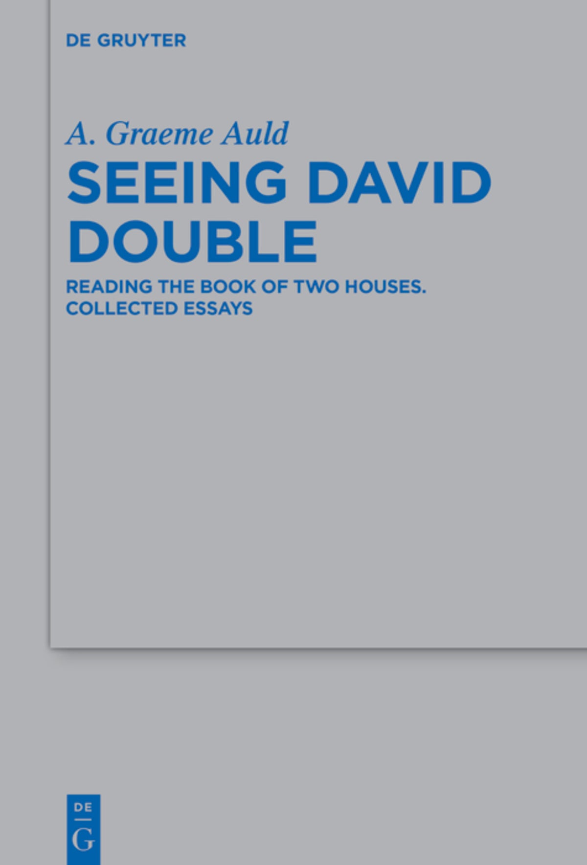 Cover image for Seeing David Double ISBN 9783111059976