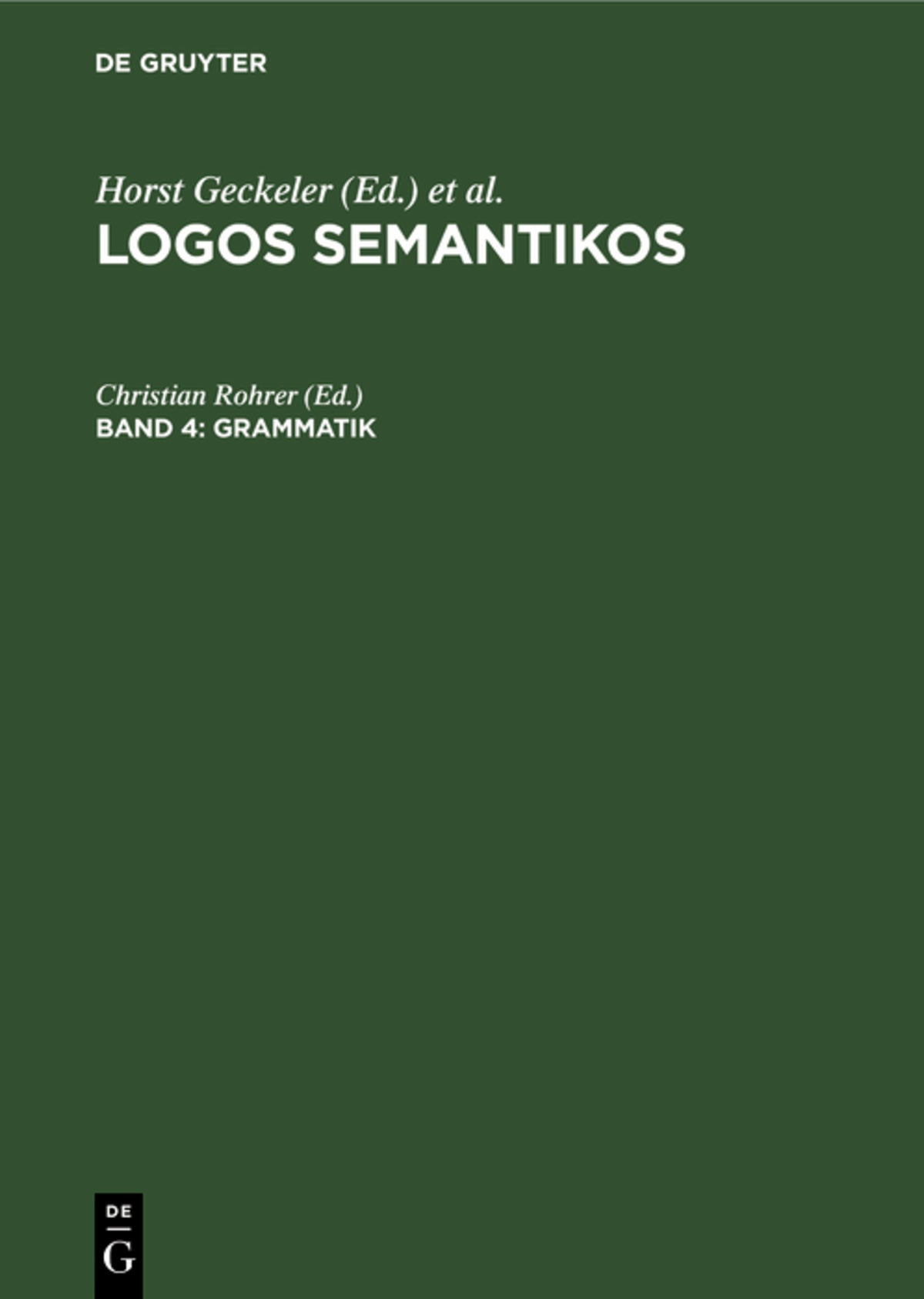 Cover image for Grammatik ISBN 9783110087758