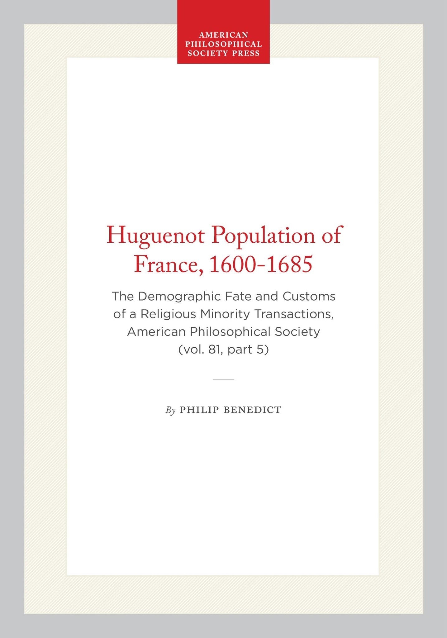 Huguenot Population of France, 1600-1685