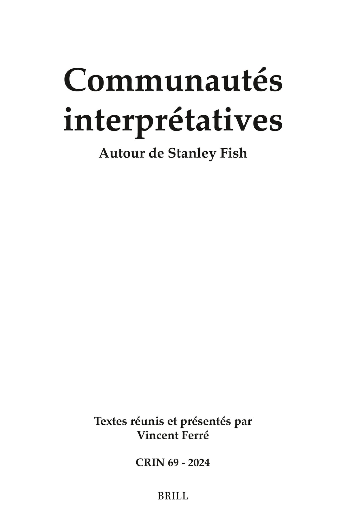 Cover image for Communautés interprétatives ISBN 9789004696068