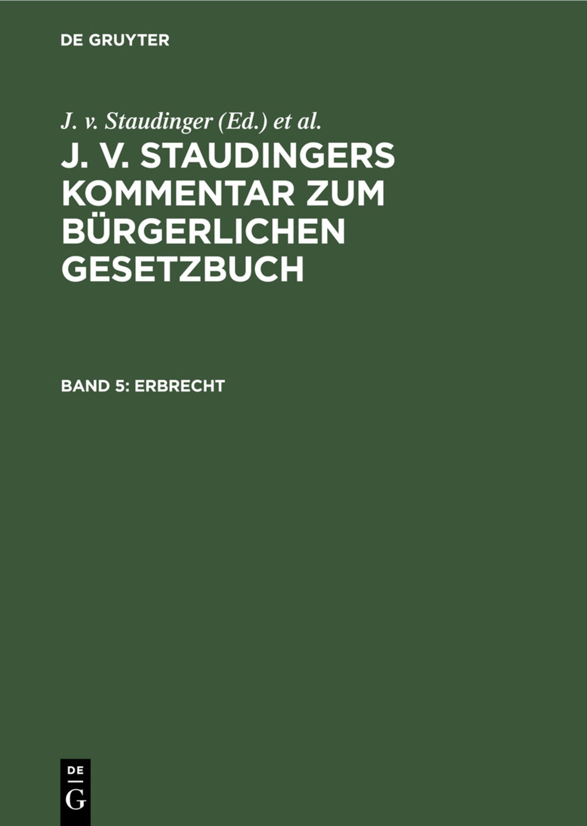 Cover image for Erbrecht ISBN 9783112359051
