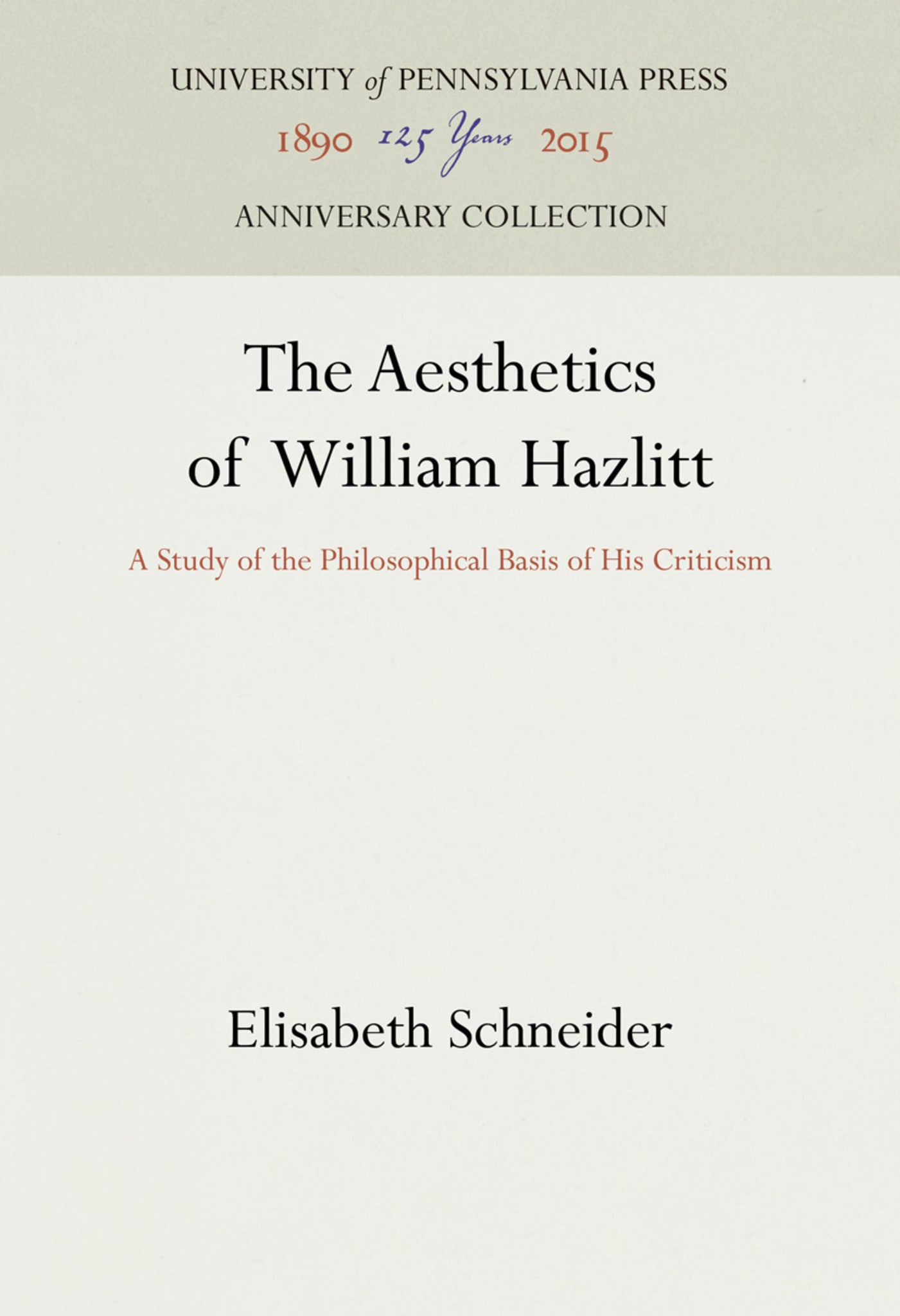 The Aesthetics of William Hazlitt