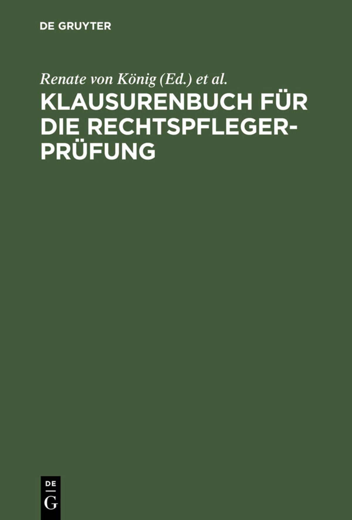Cover image for Klausurenbuch für die Rechtspflegerprüfung ISBN 9783110159097