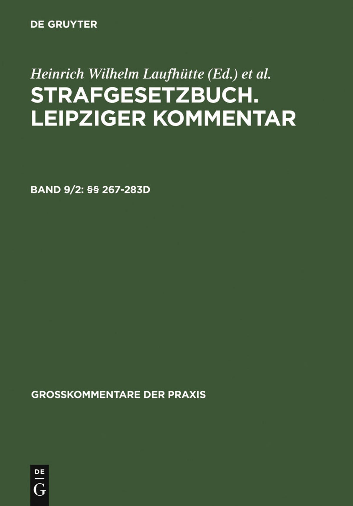 Cover image for §§ 267-283d ISBN 9783899496970