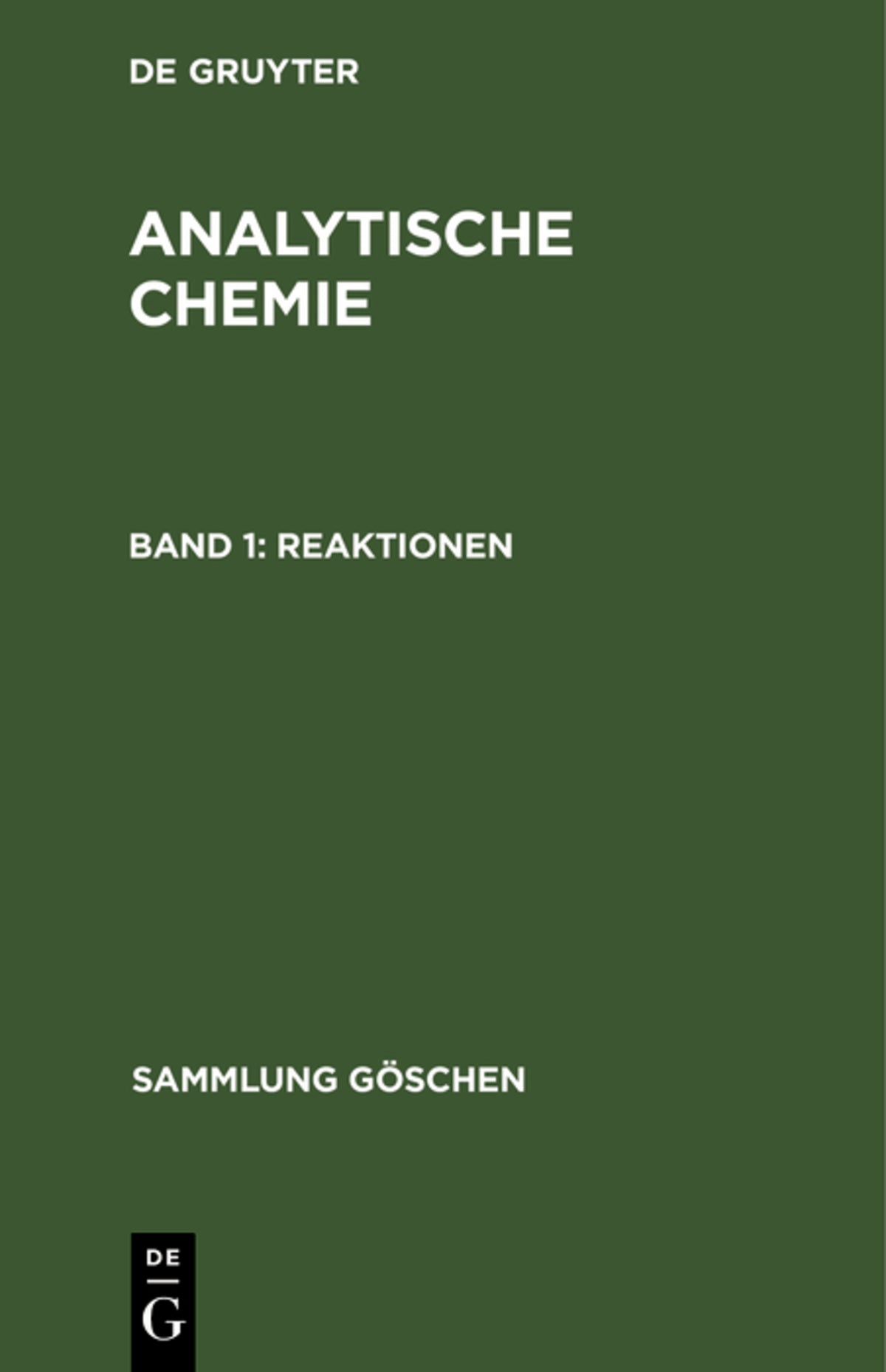 Cover image for Reaktionen ISBN 9783111019390