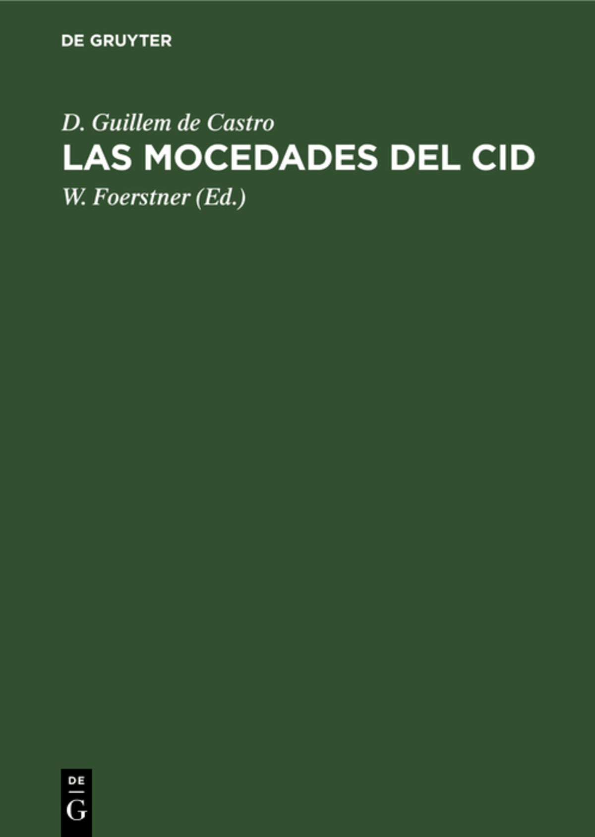 Cover image for Las Mocedades del Cid ISBN 9783112689110