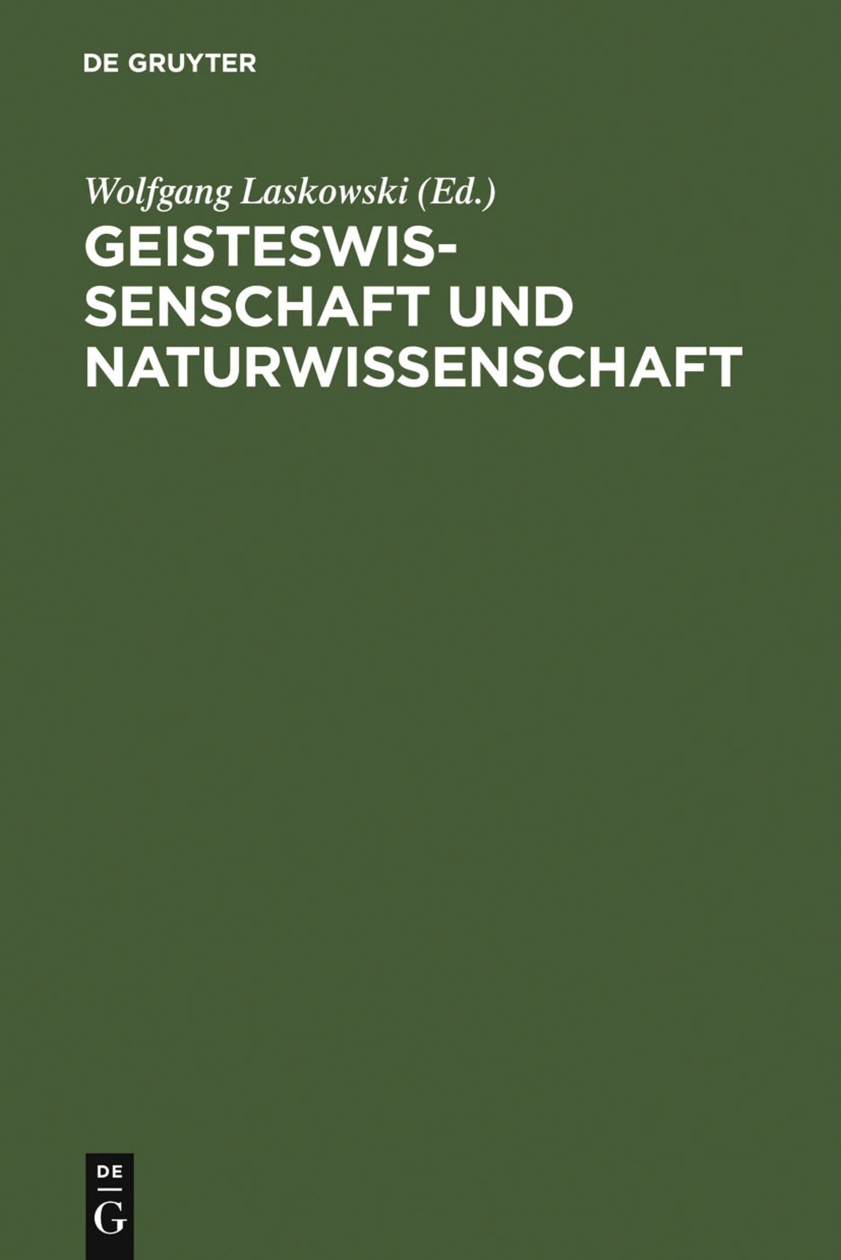 Cover image for Geisteswissenschaft und Naturwissenschaft ISBN 9783110063363