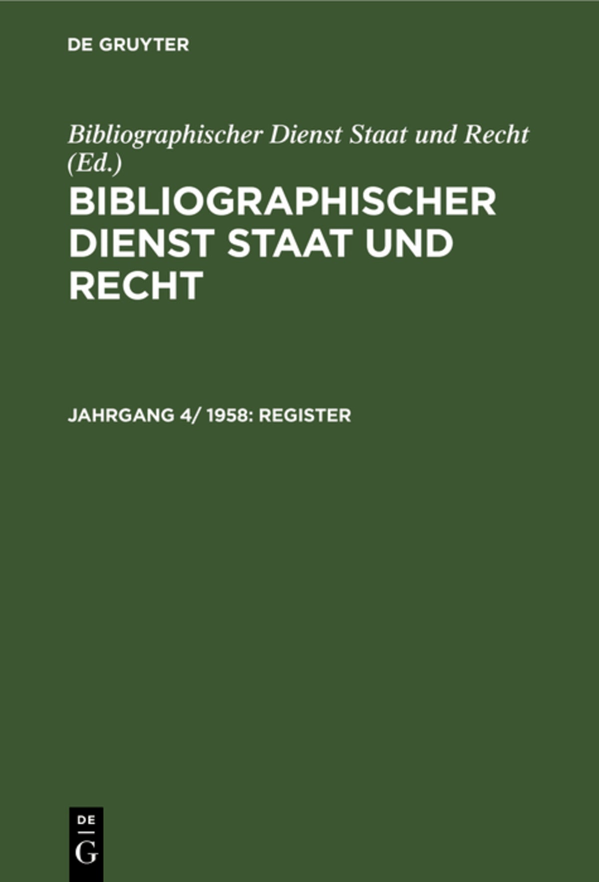 Cover image for Register ISBN 9783112564738