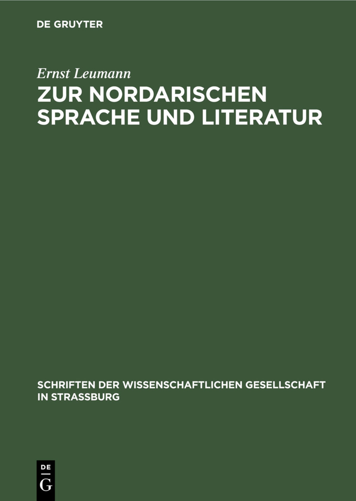 Zur nordarischen Sprache und Literatur