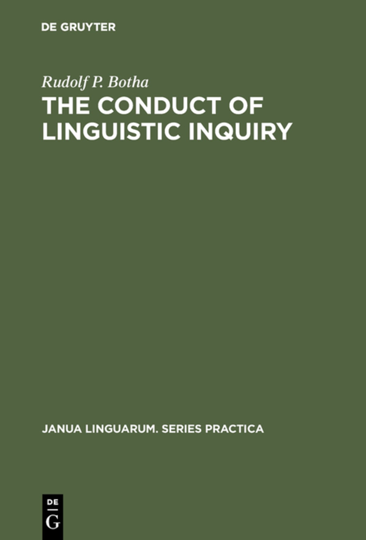 Cover image for The Conduct of Linguistic Inquiry ISBN 9789027930880