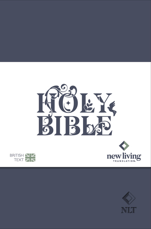 NLT Holy Bible, Navy Blue Flexiback, Leather-Feel, Debossed Detailing, British Text, NLT New Living Translation, Flexiback, Standard size