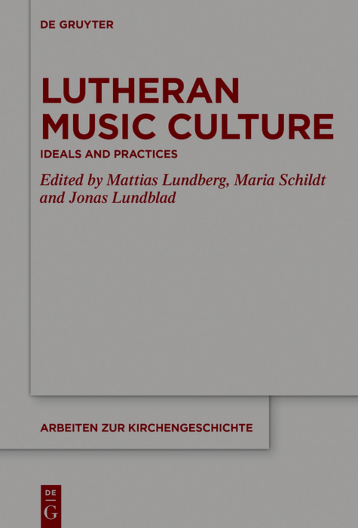 Cover image for Lutheran Music Culture ISBN 9783110680607