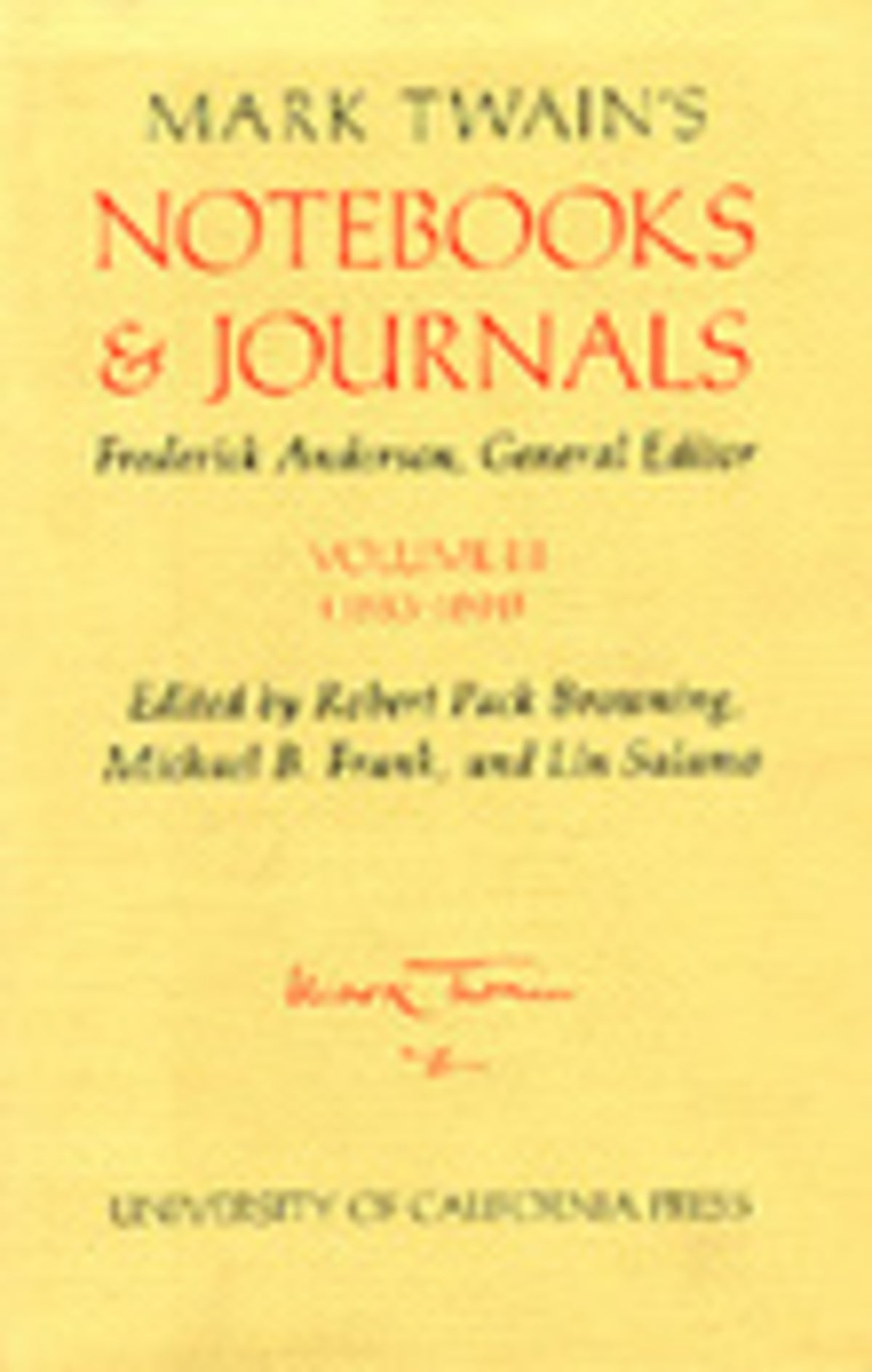 Cover image for Mark Twain's Notebooks and Journals, Volume III ISBN 9780520033832