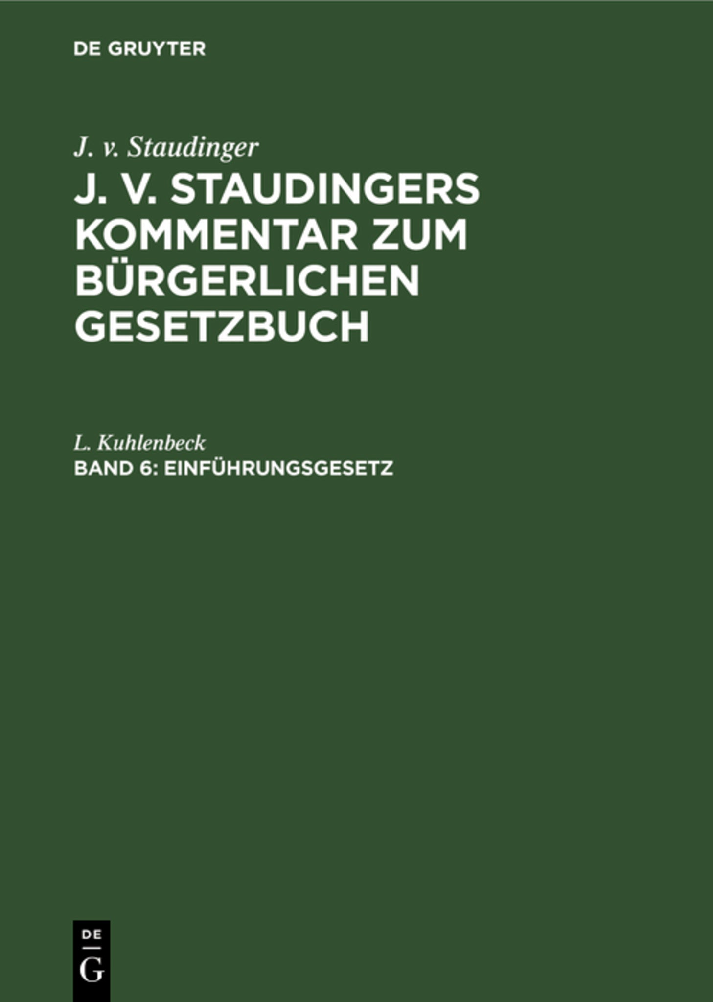 Cover image for Einführungsgesetz ISBN 9783112600870