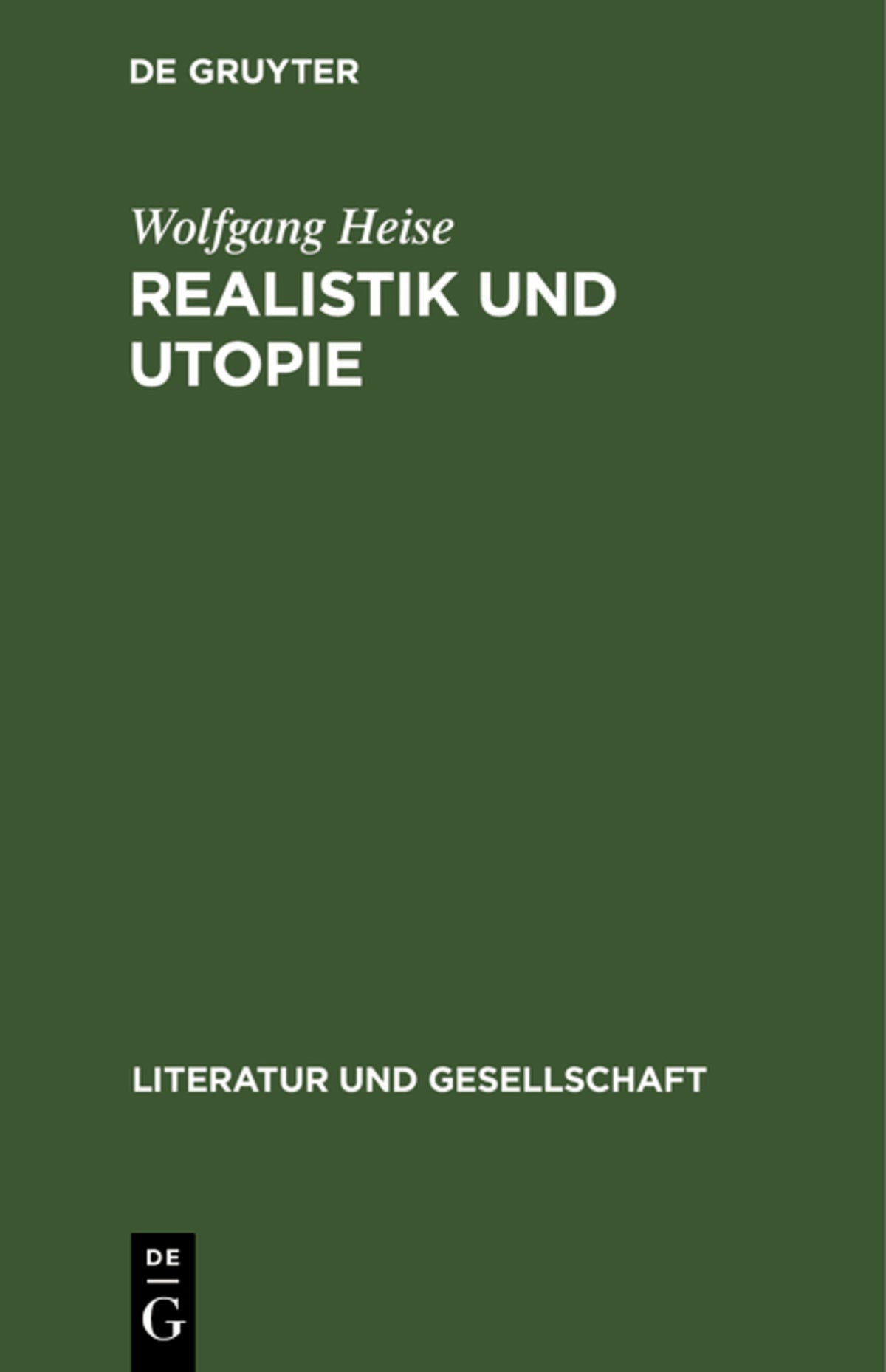Cover image for Realistik und Utopie ISBN 9783112472071