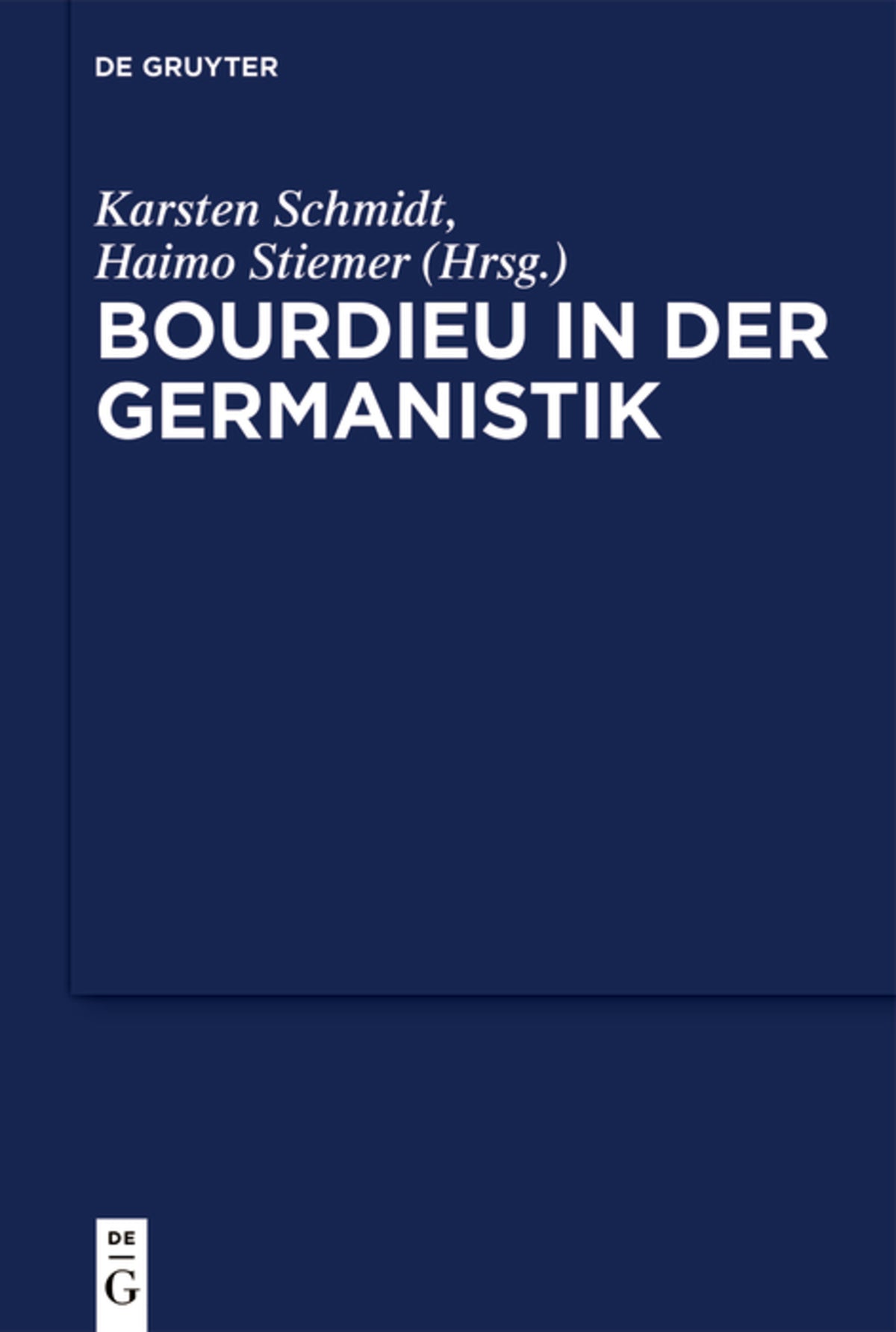 Cover image for Bourdieu in der Germanistik ISBN 9783110760927