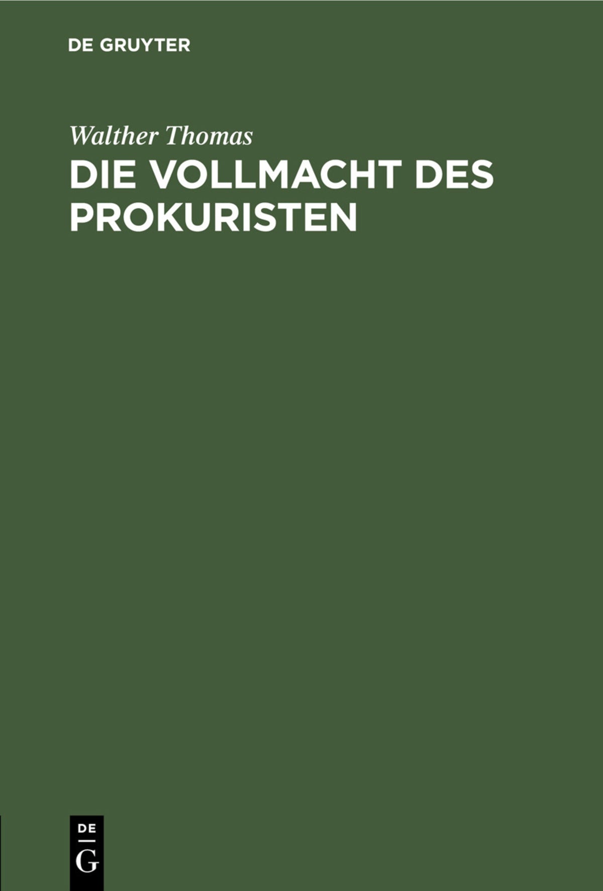 Die Vollmacht des Prokuristen