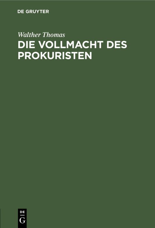 Die Vollmacht des Prokuristen