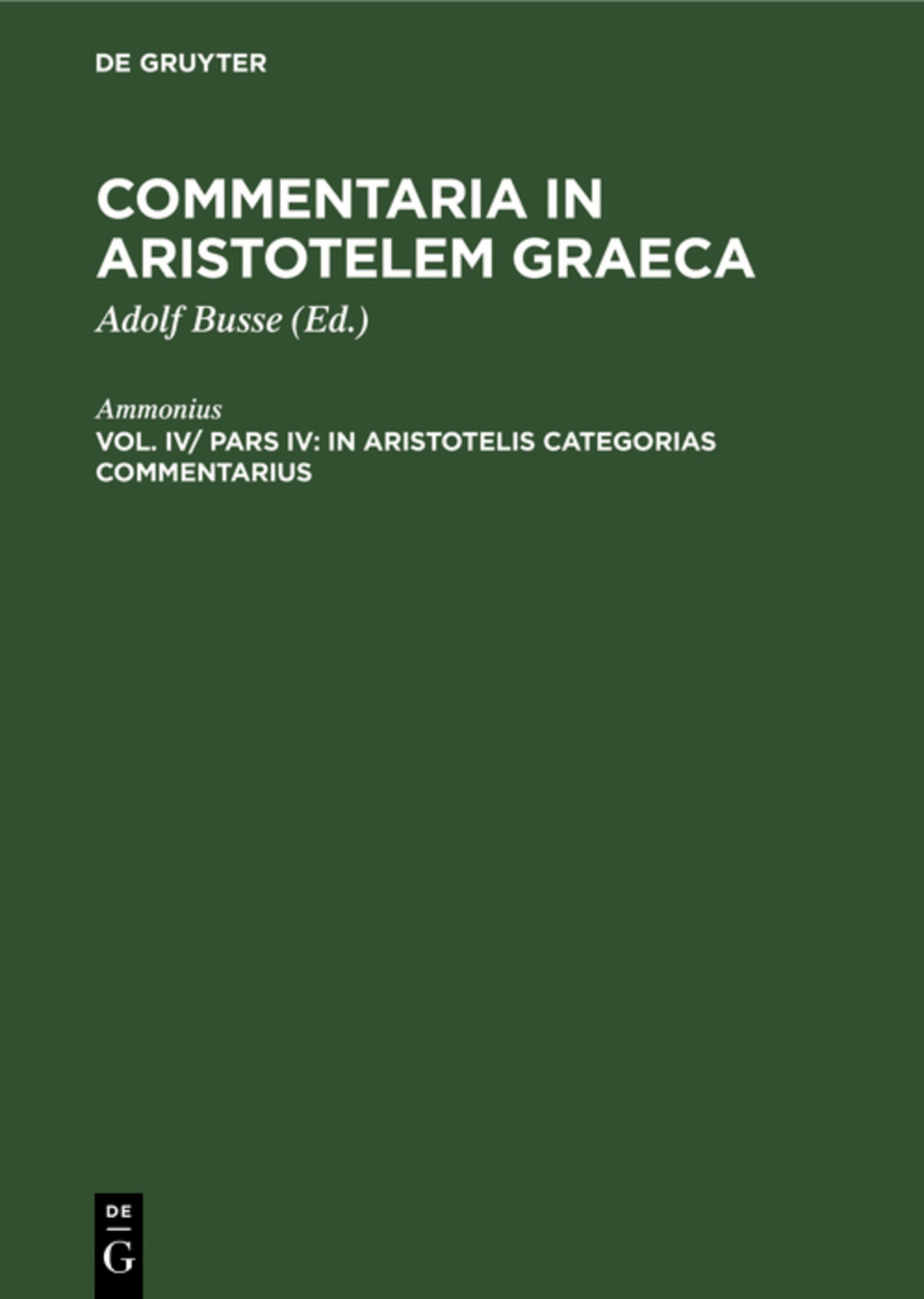 In Aristotelis Categorias commentarius