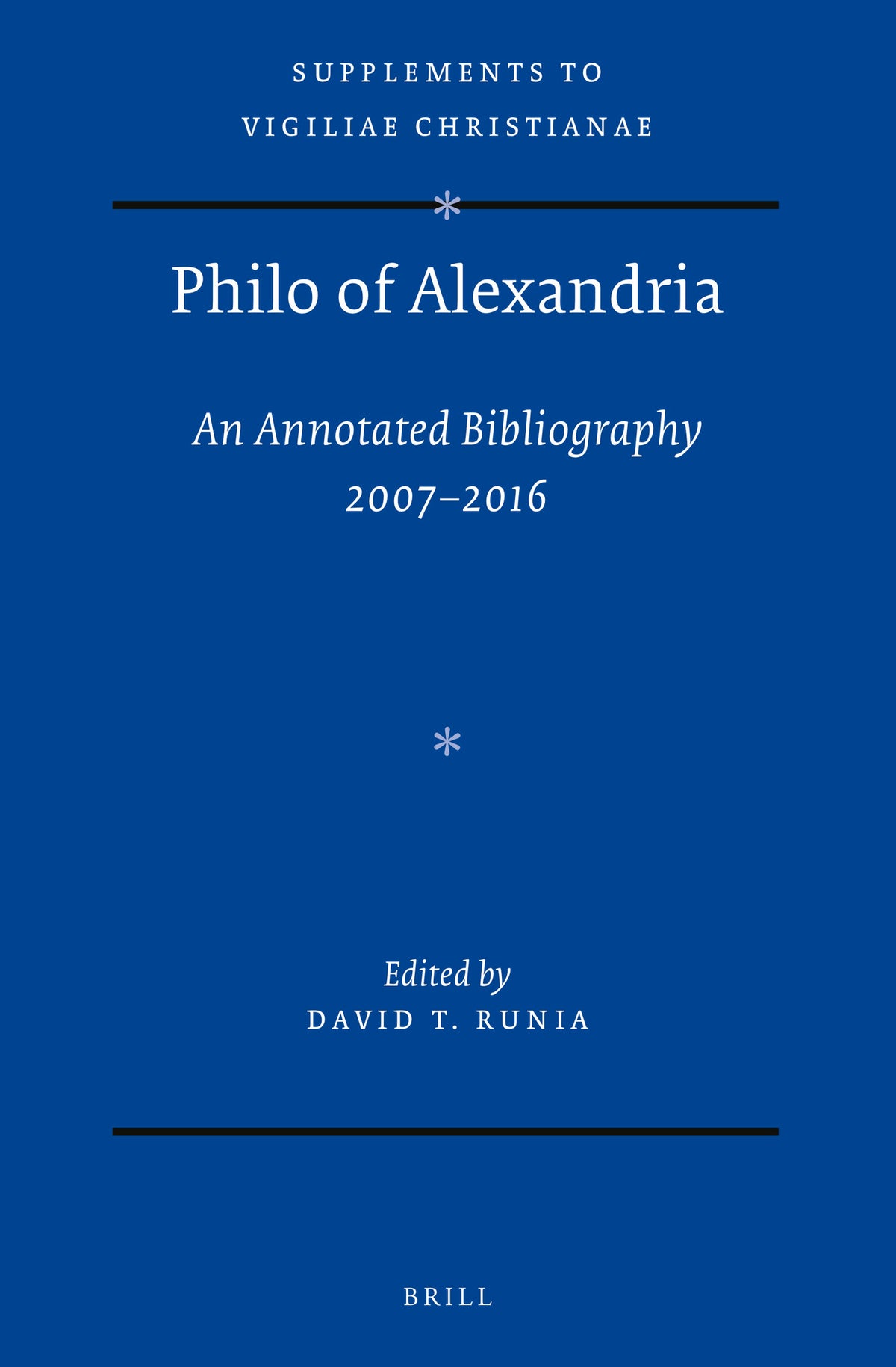 Cover image for Philo of Alexandria: an Annotated Bibliography 2007-2016 ISBN 9789004471962