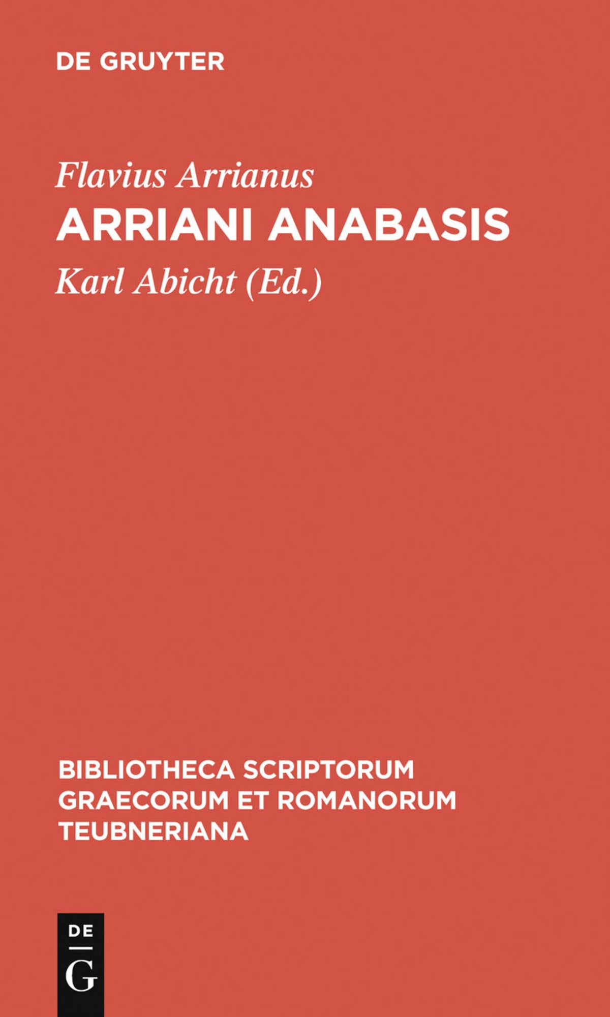 Cover image for Arriani Anabasis ISBN 9783110984200