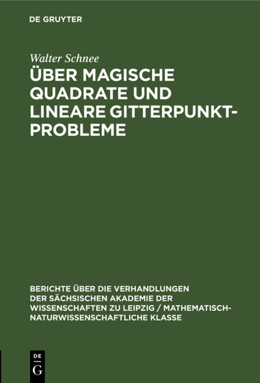 Über magische Quadrate und lineare Gitterpunktprobleme