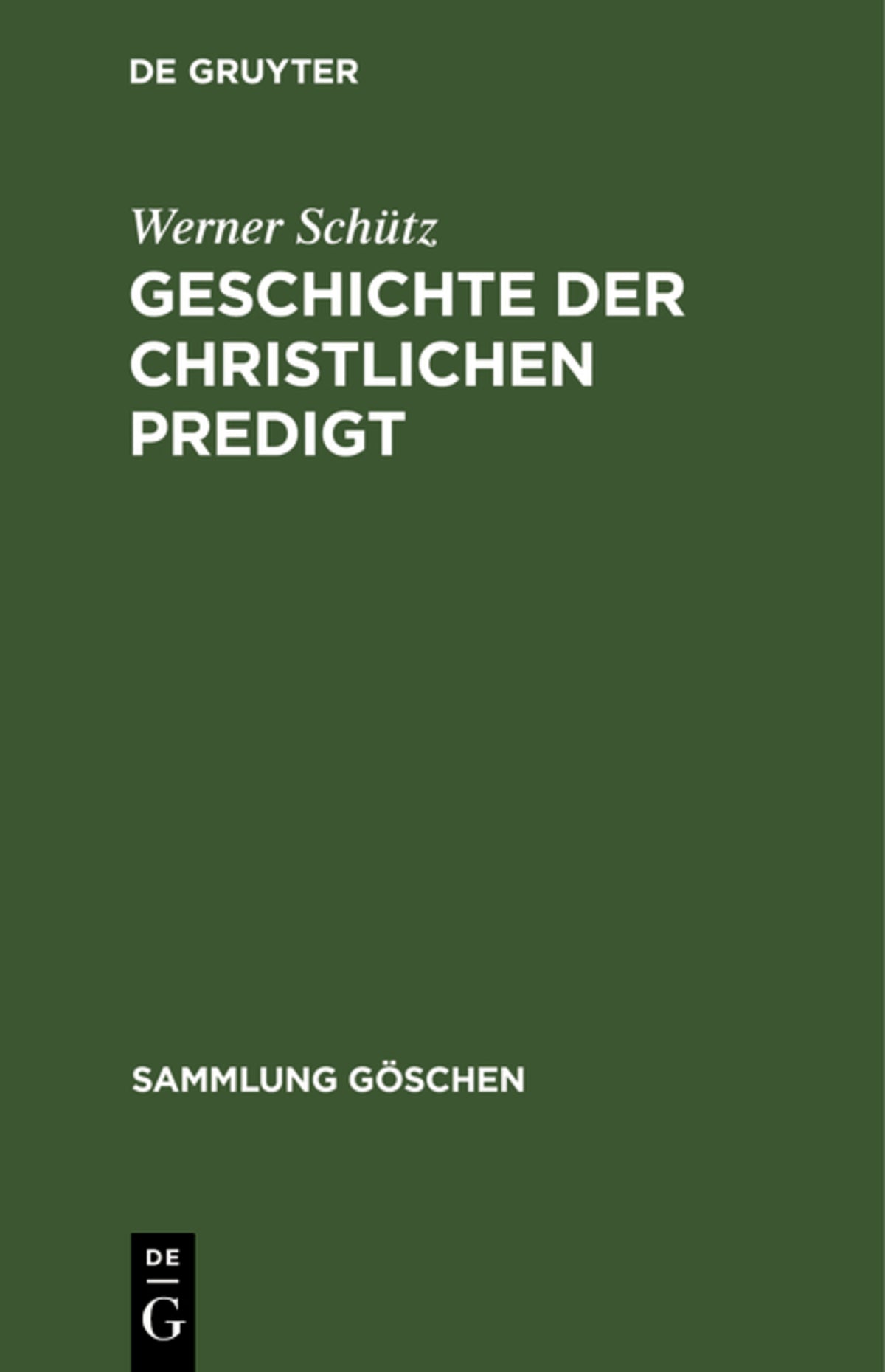 Cover image for Geschichte der christlichen Predigt ISBN 9783110036749