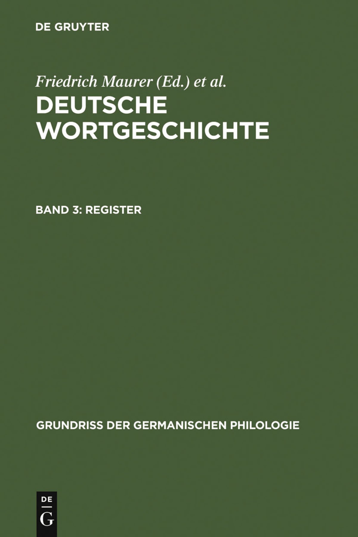 Cover image for Register ISBN 9783110036206