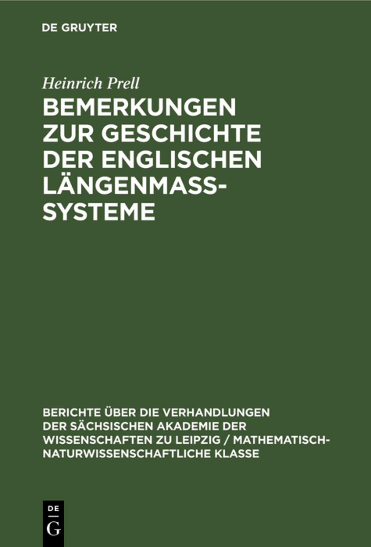 Bemerkungen zur Geschichte der englischen Längenmass-Systeme