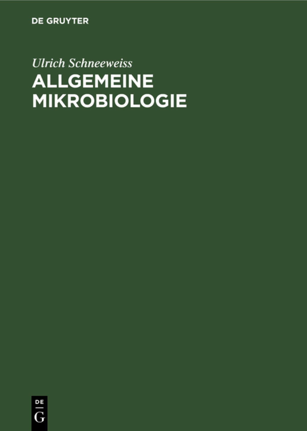 Cover image for Allgemeine Mikrobiologie ISBN 9783111138091