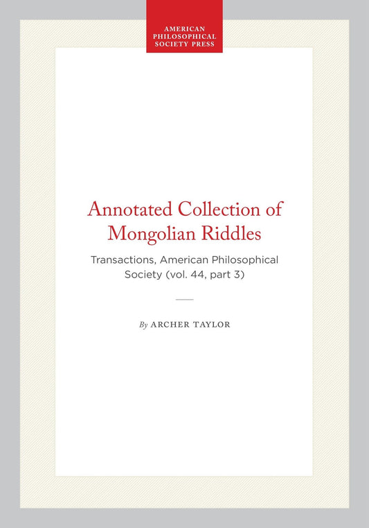 Annotated Collection of Mongolian Riddles