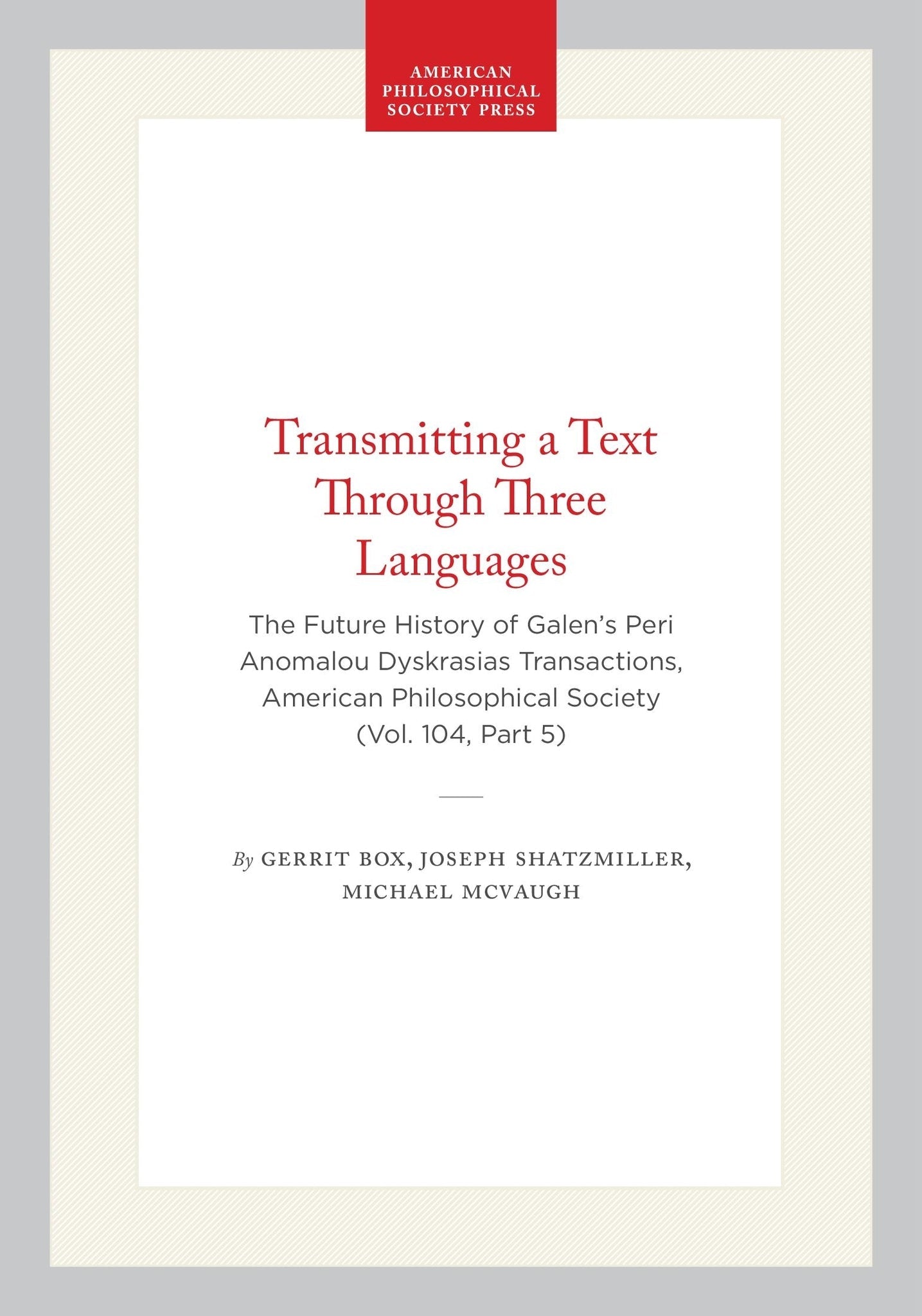 Transmitting a Text Through Three Languages