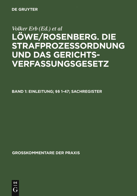 Einleitung; §§ 1-47; Sachregister