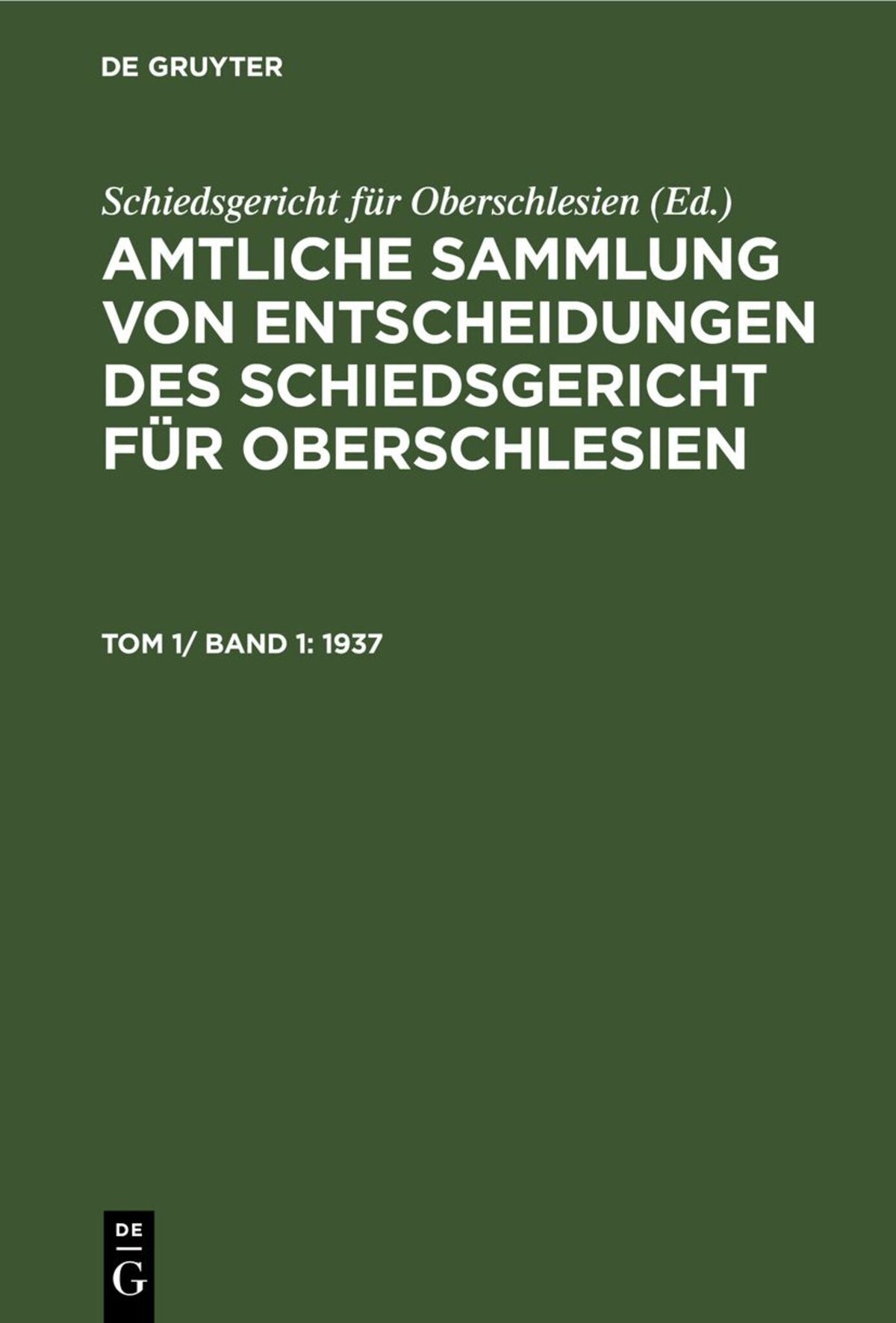 Cover image for 1937 ISBN 9783112675571