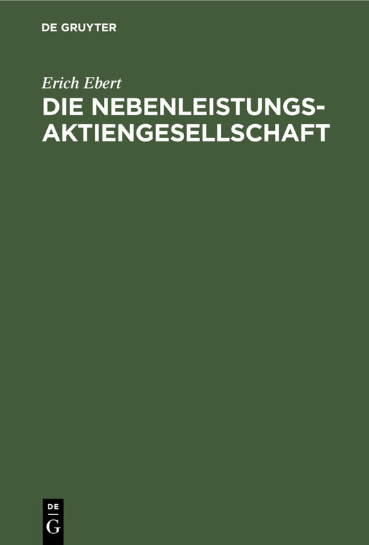 Die Nebenleistungsaktiengesellschaft