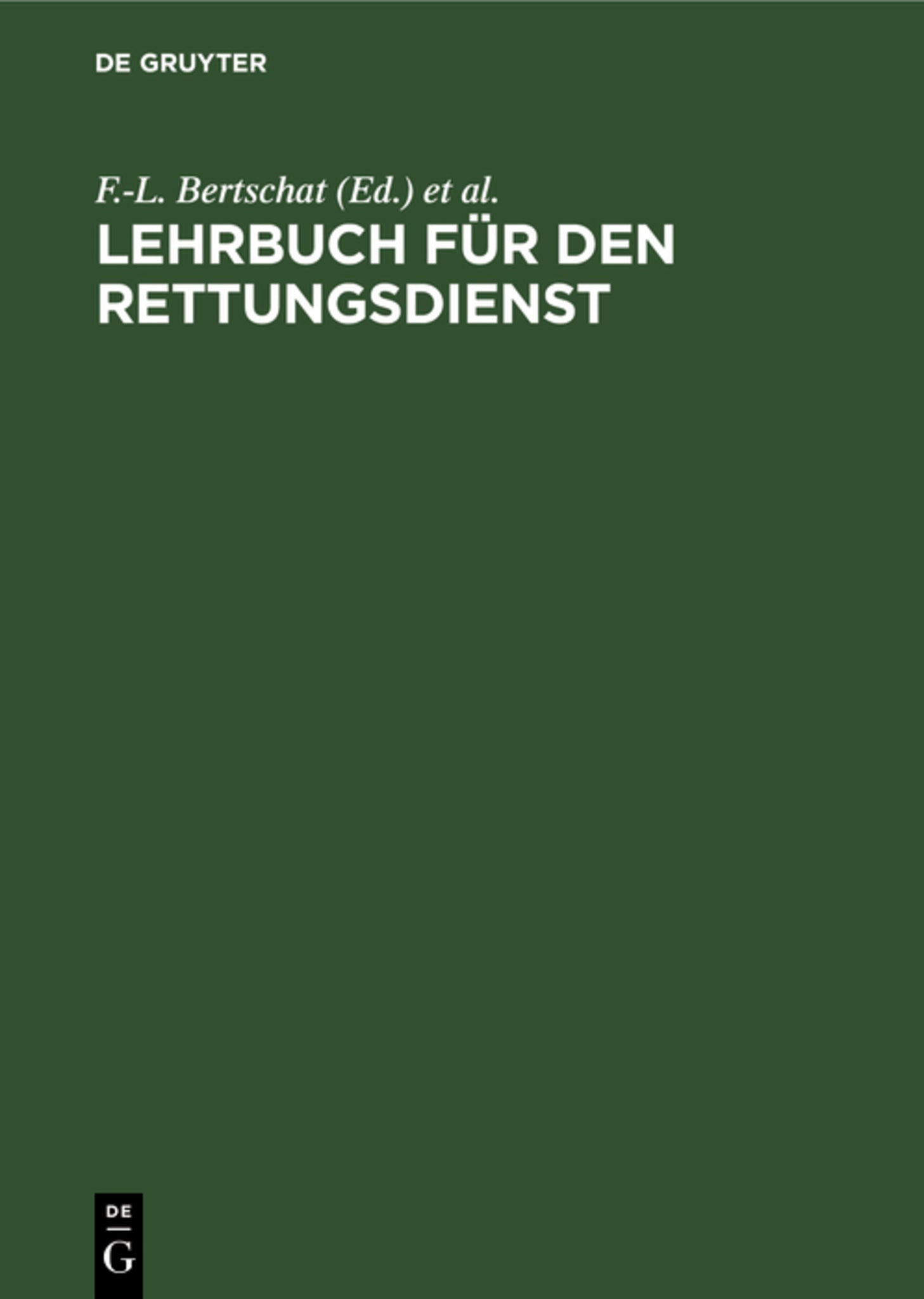Lehrbuch für den Rettungsdienst