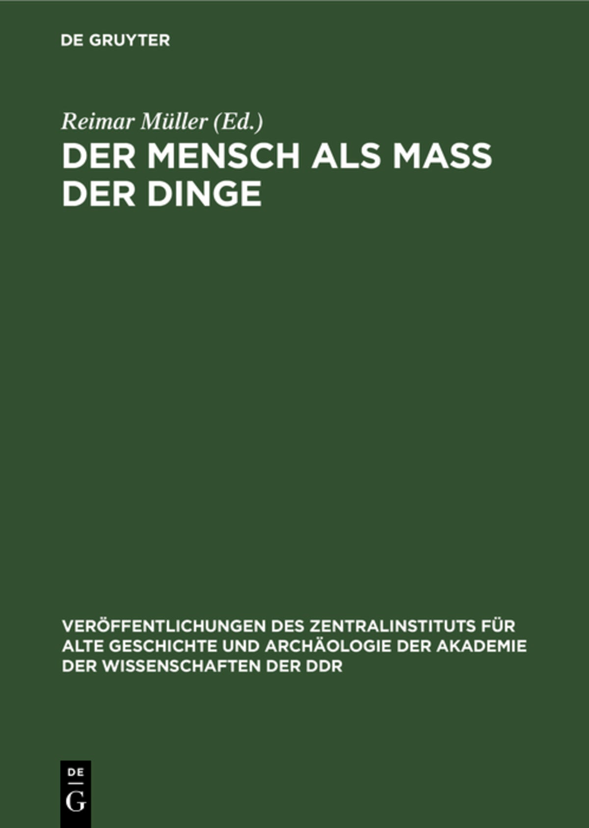 Der Mensch als Mass der Dinge