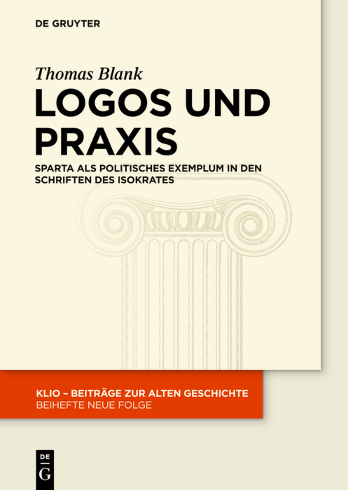 Cover image for Logos und Praxis ISBN 9783110342000