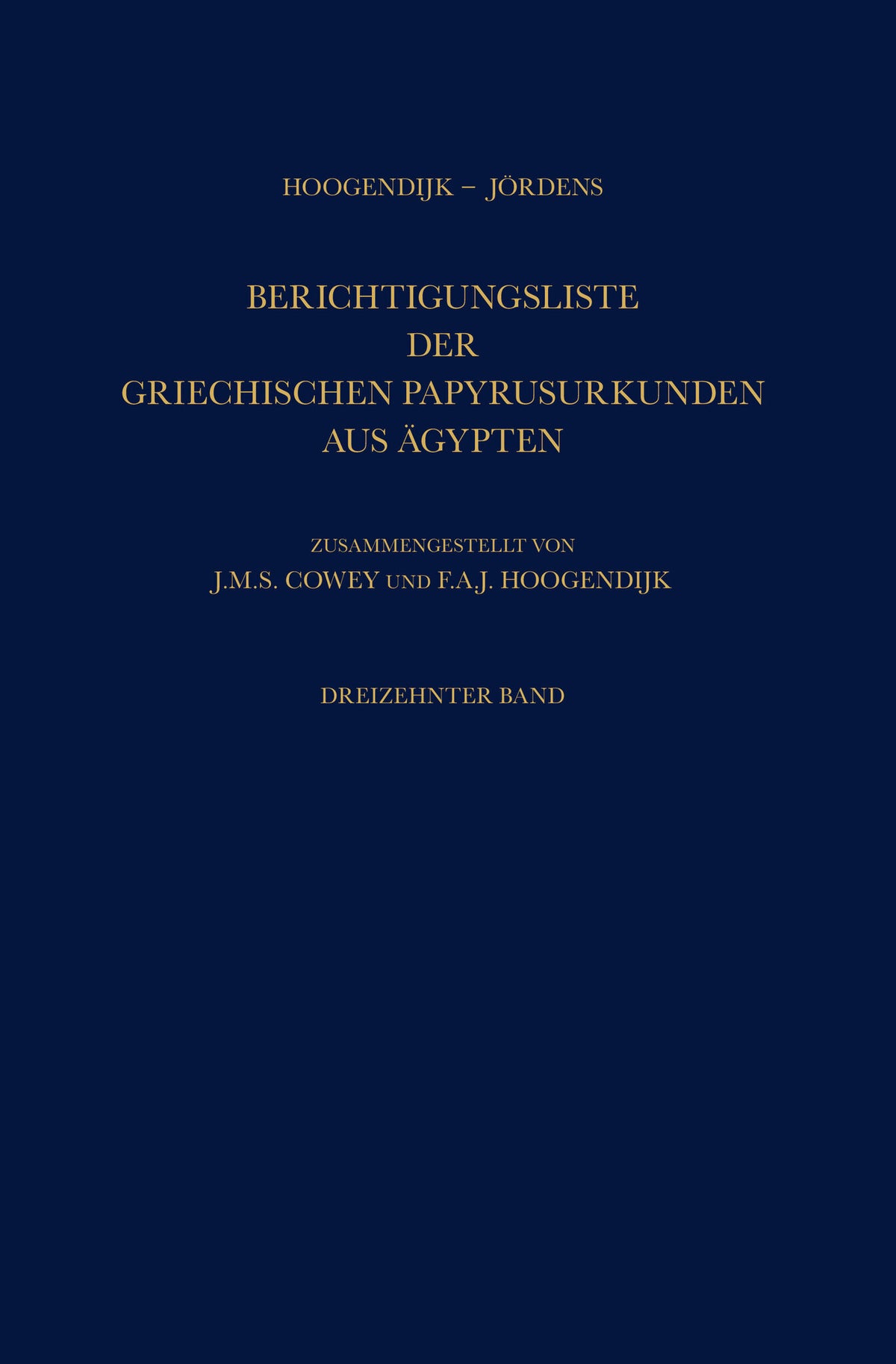 Berichtigungsliste der Griechischen Papyrusurkunden aus Ägypten