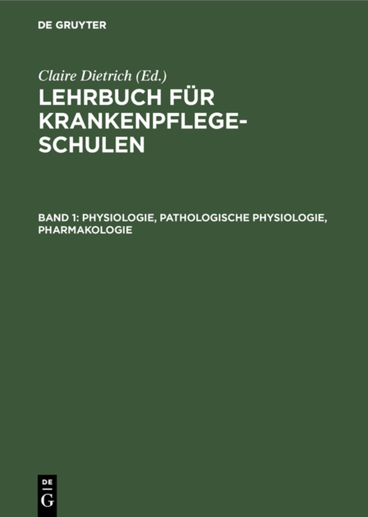 Cover image for Physiologie, Pathologische Physiologie, Pharmakologie ISBN 9783111077710
