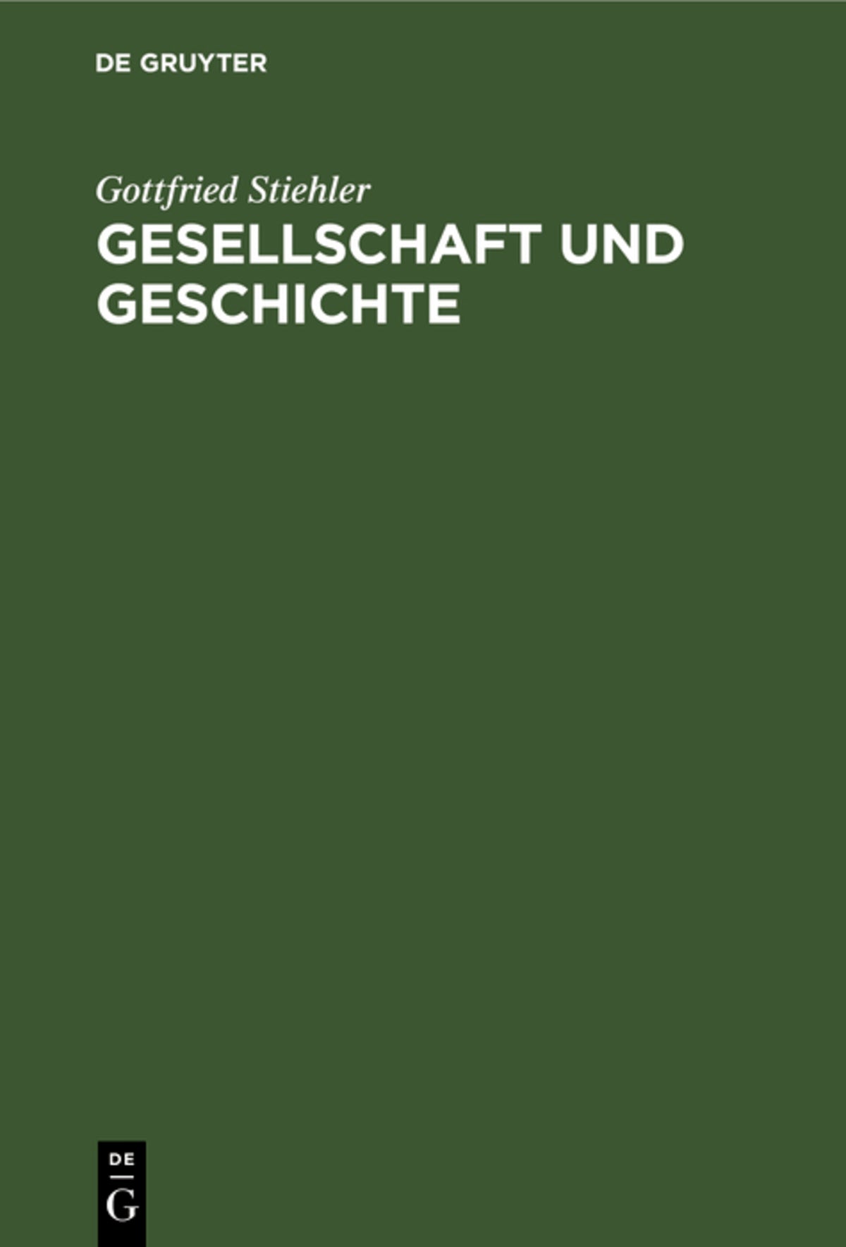 Cover image for Gesellschaft und Geschichte ISBN 9783112470992