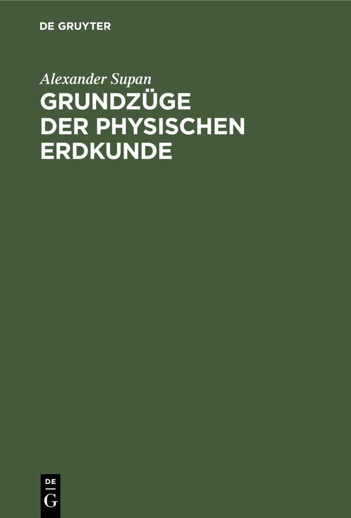 Cover image for Grundzüge der Physischen Erdkunde ISBN 9783112406991