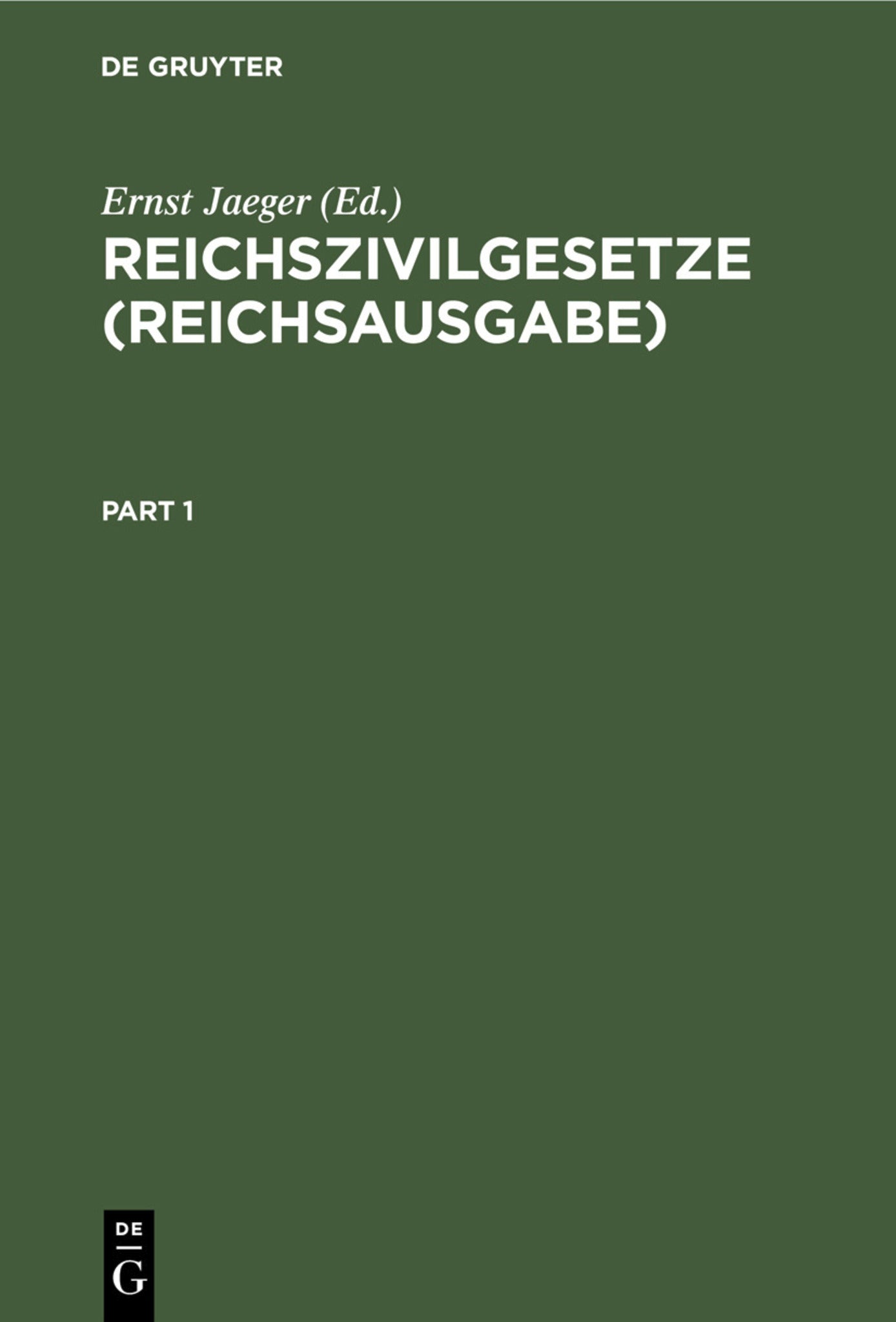 Reichszivilgesetze (Reichsausgabe)