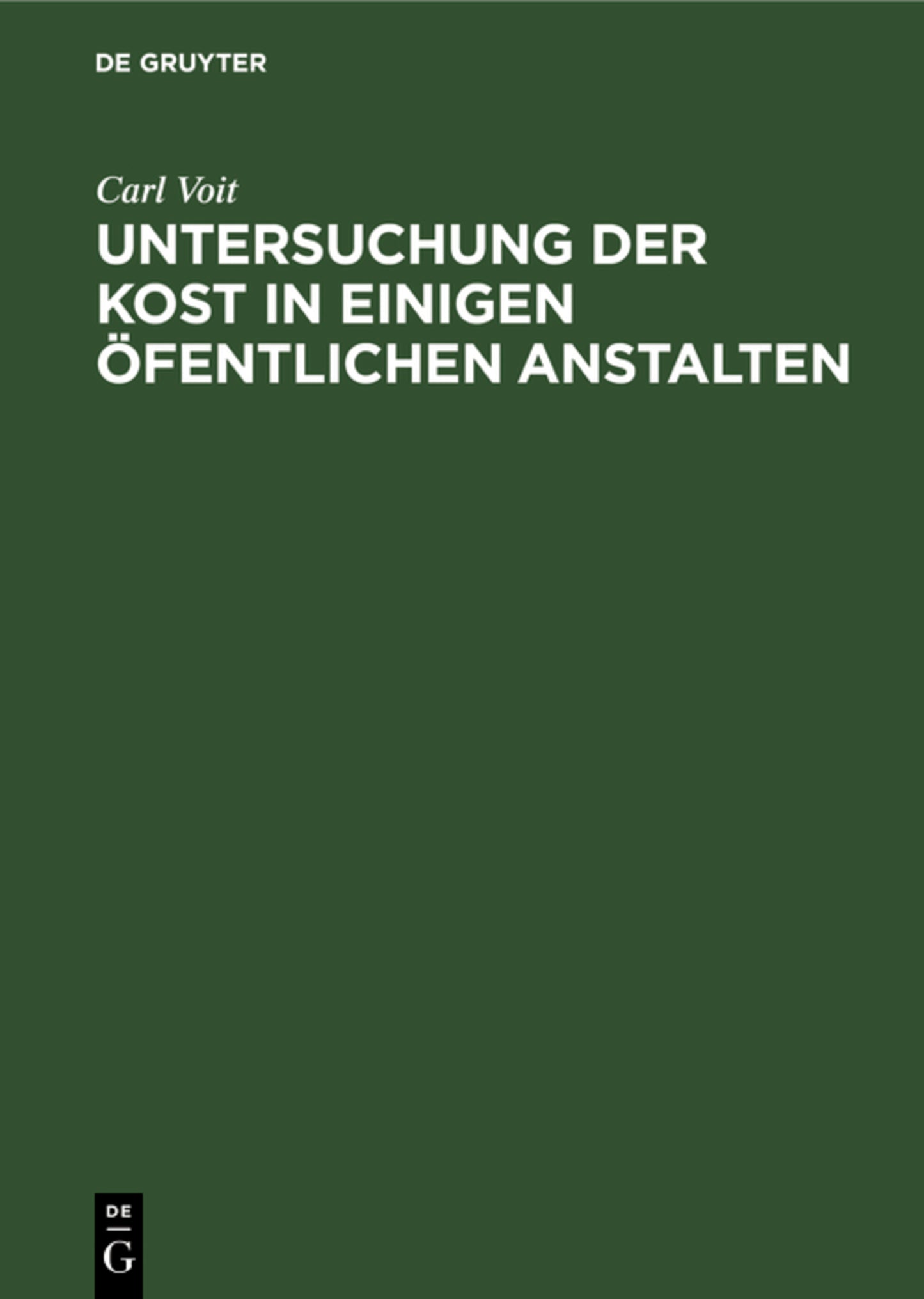 Untersuchung der Kost in einigen öfentlichen Anstalten