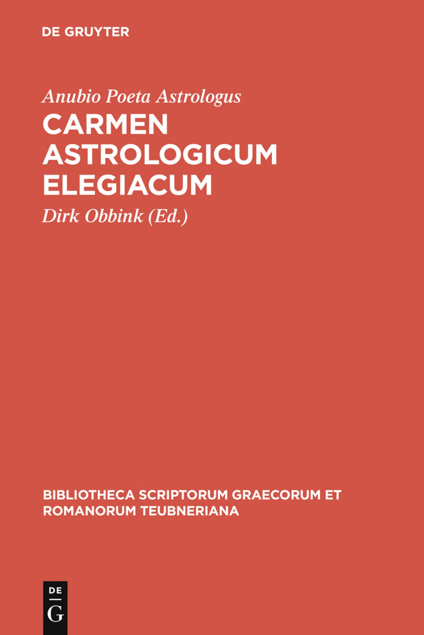 Cover image for Carmen astrologicum elegiacum ISBN 9783598712289