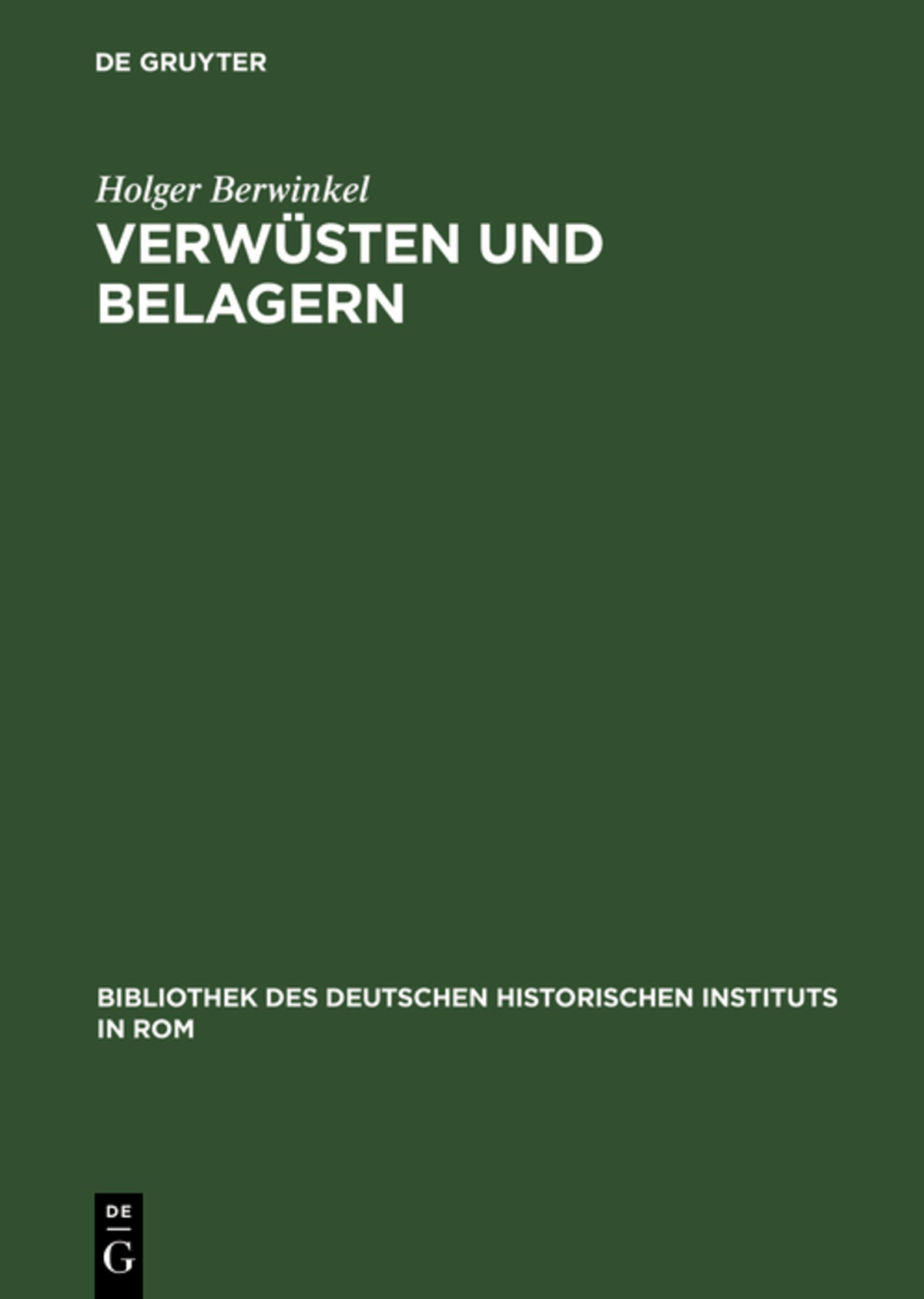 Cover image for Verwüsten und Belagern ISBN 9783484821149