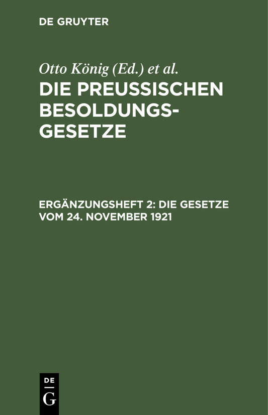 Die Gesetze vom 24. November 1921