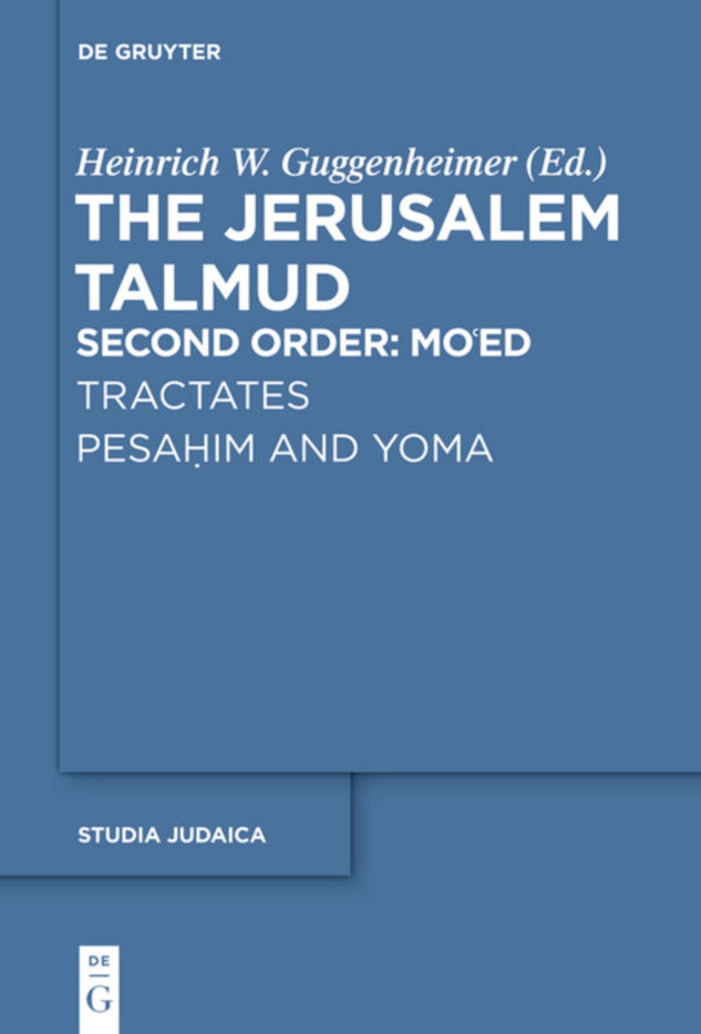 Cover image for Tractates Pesahim and Yoma ISBN 9783110315912
