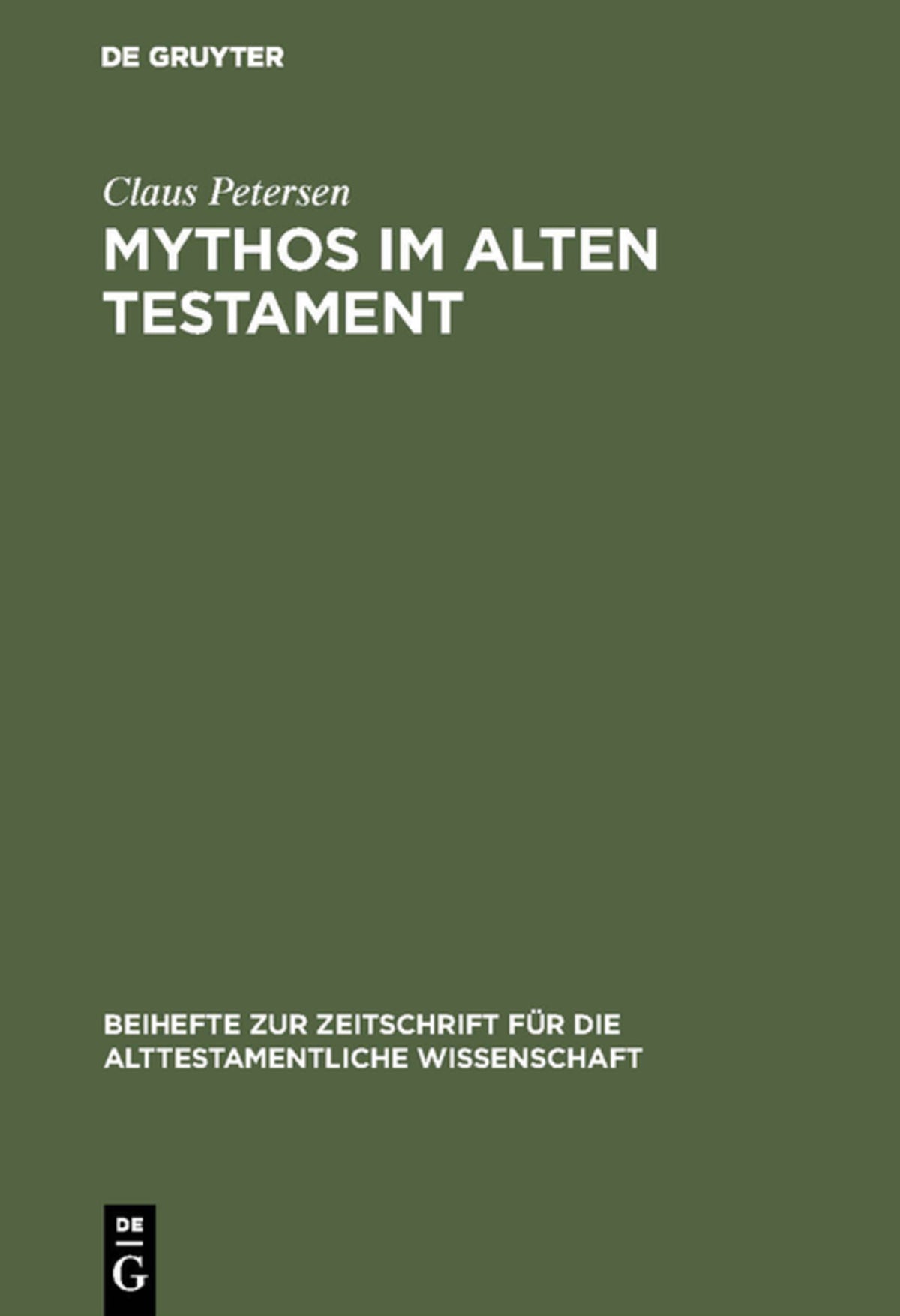 Cover image for Mythos im Alten Testament ISBN 9783110088137